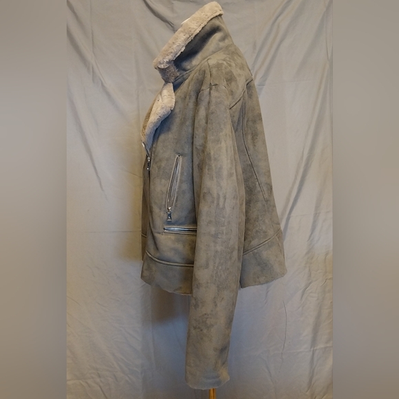 LAUREN RALPH LAUREN Faux Shearling Moto Jacket XXL - Picture 5 of 9